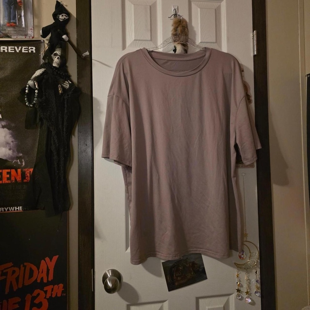 SHEIN Oversized Short Sleeve Tee - Mauve